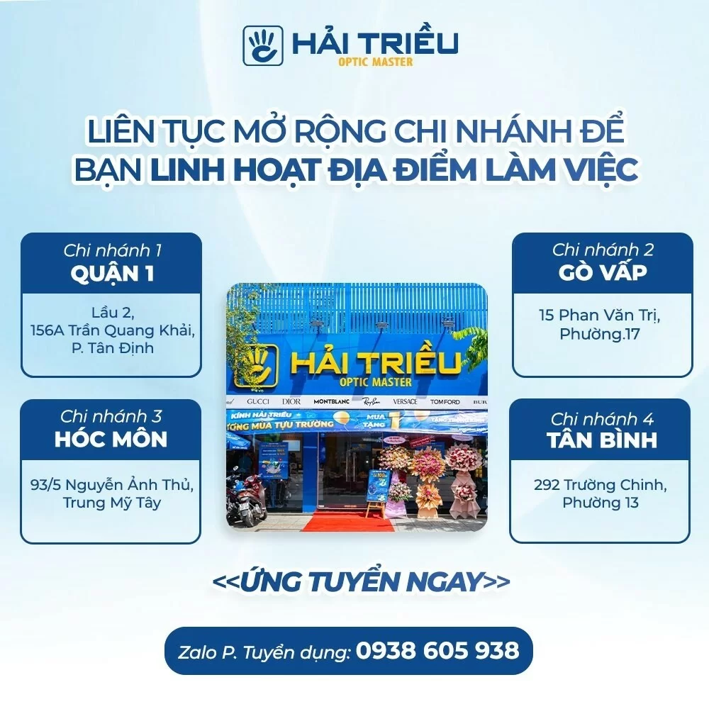 Tại sao nên chọn Việc làm Kỹ thuật viên Khúc xạ nhãn khoa tại Kính Hải Triều? - Lý do 5