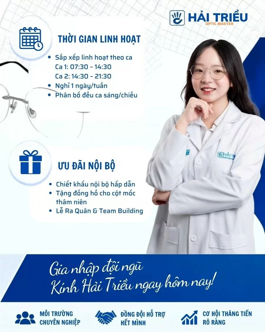 Quyền lợi kỹ thuật viên khúc xạ Kính Hải Triều