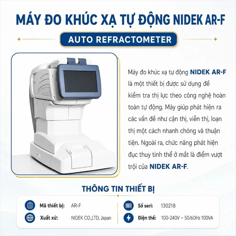 Thiết bị đo mắt hiện đại tại showroom Kính Hải Triều
