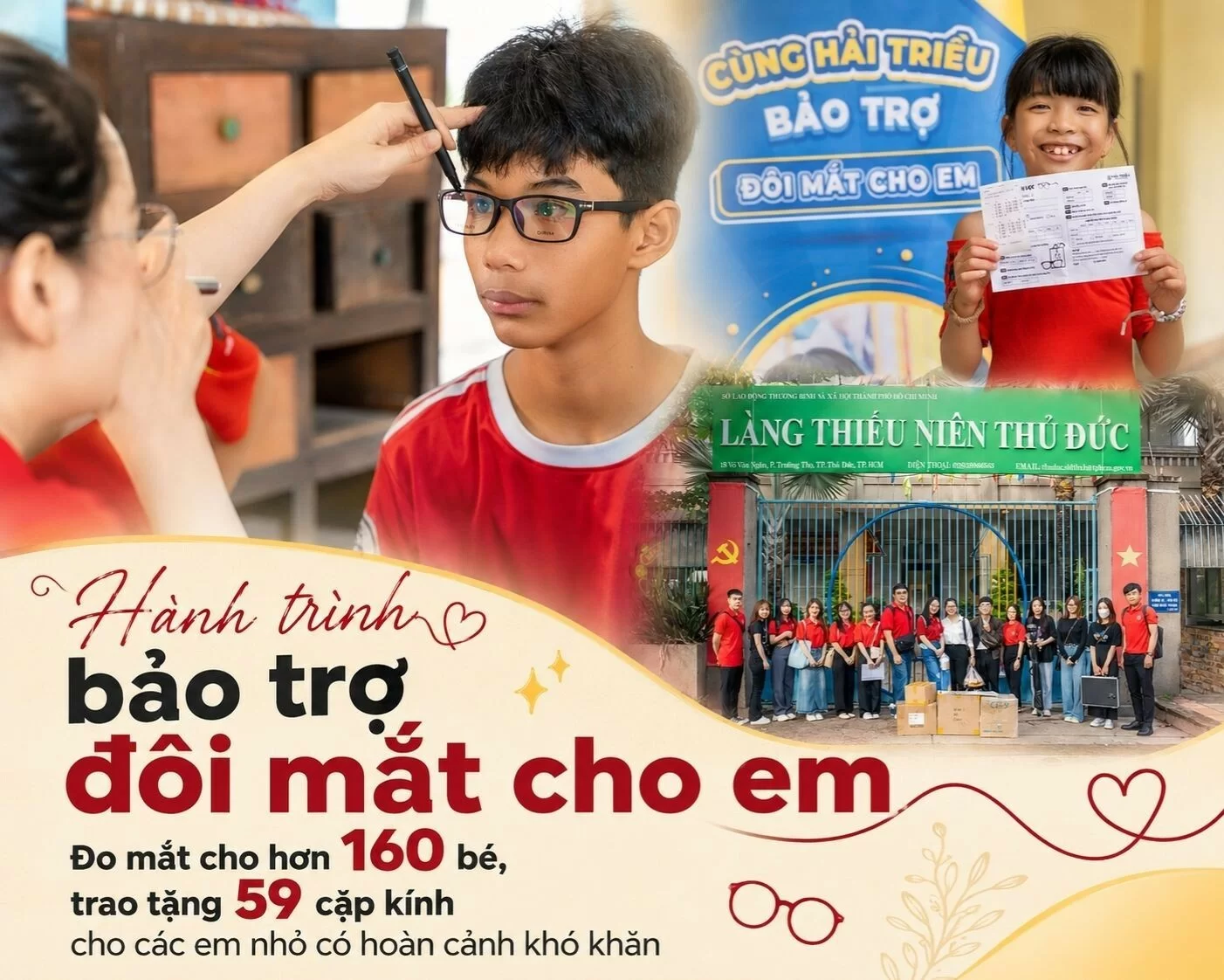 “Cùng Hải Triều bảo trợ 5.000 đôi mắt cho em” tại Làng Thiếu Niên Thủ Đức