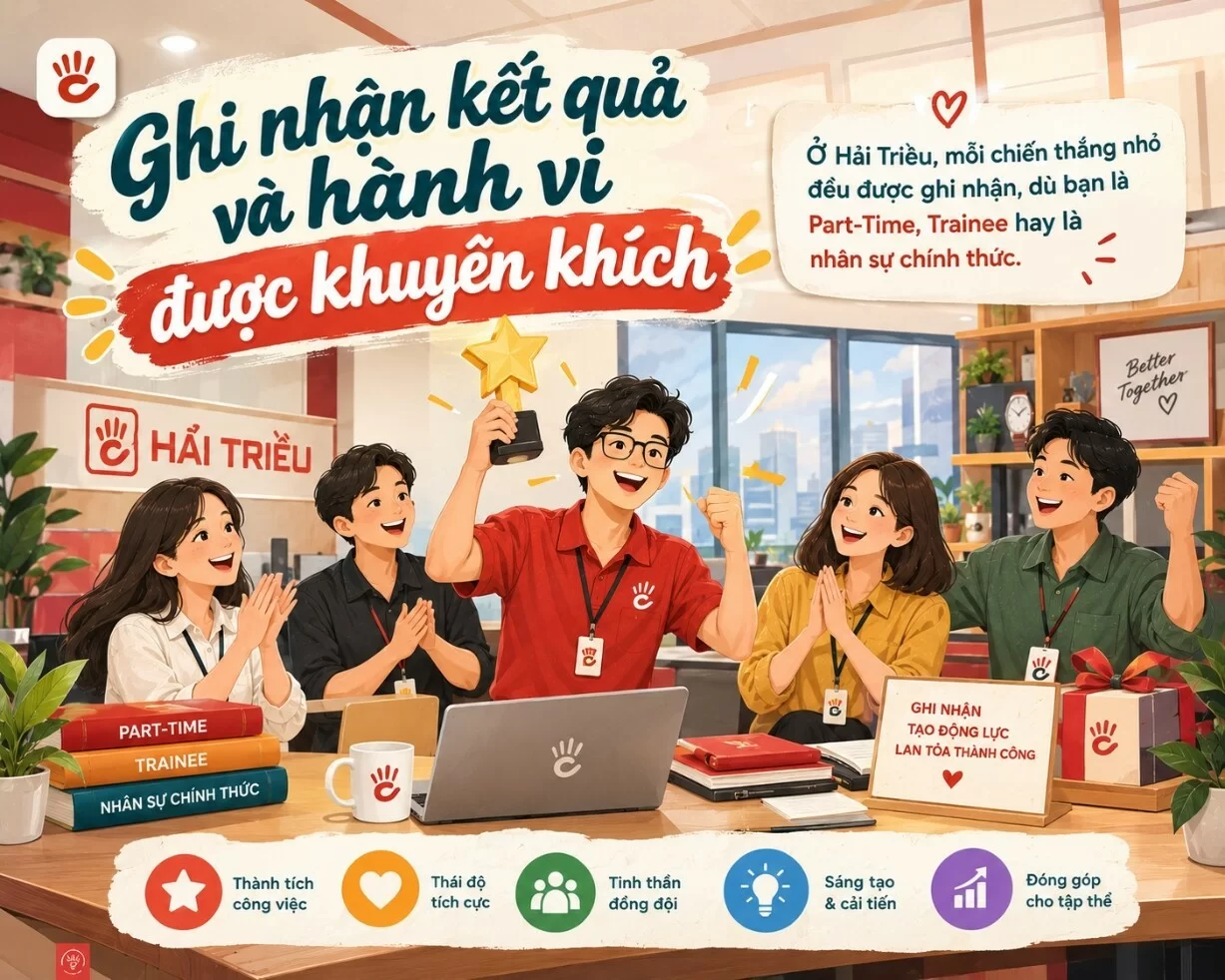 Các thành viên đang tự ghi nhận với nhau khi làm việc tại Đồng Hồ Hải Triều
